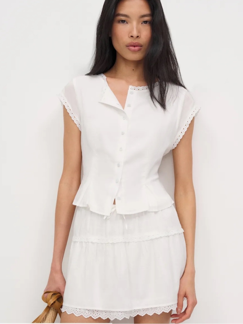 Reformation White Valetta Skirt Set - Picture 2 of 6